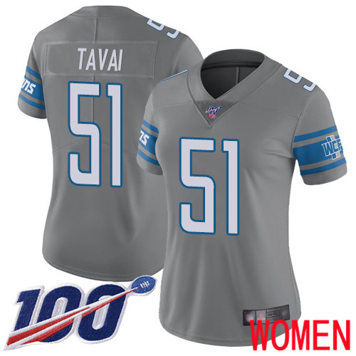 Detroit Lions Limited Steel Women Jahlani Tavai Jersey NFL Football 51 100th Season Rush Vapor Untouchable